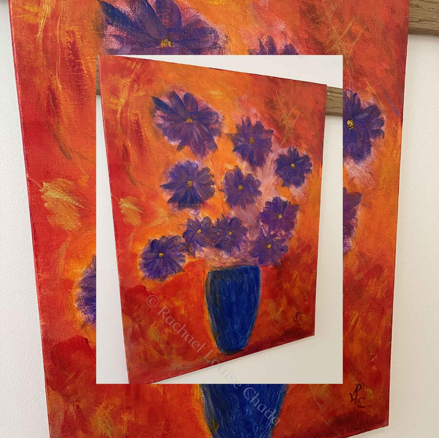 Flowery Mood, Acrylic on Canvas, Size 16" x 12"