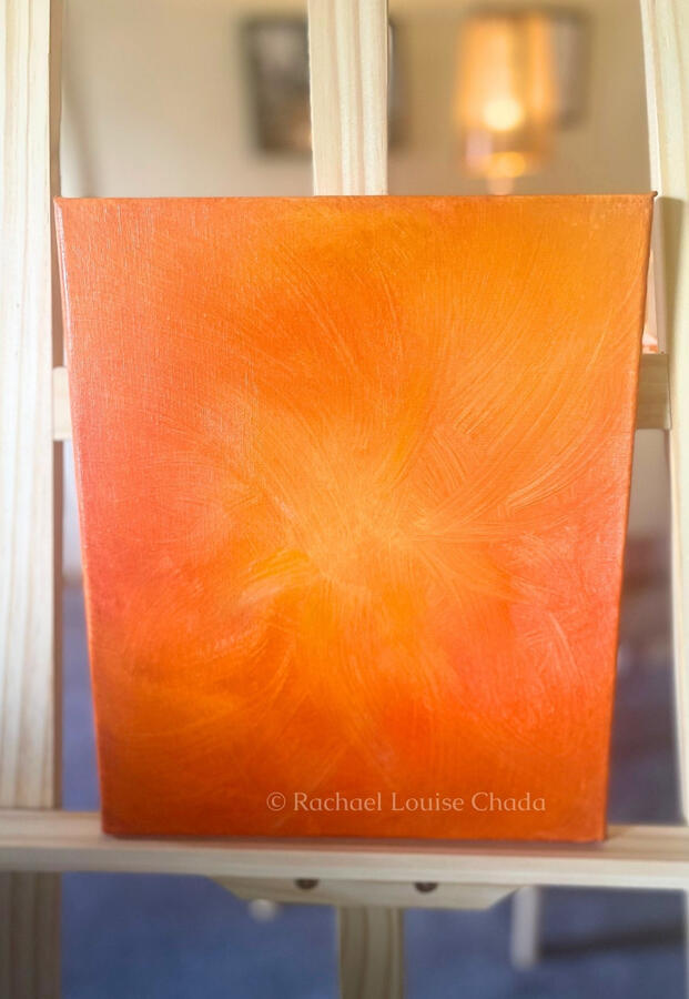 Orange Burst, Acrylic on Canvas