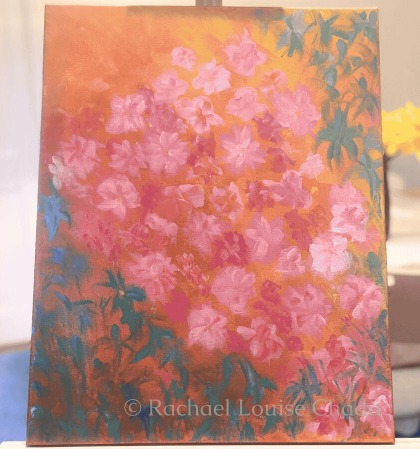 Bengaluru Blooms, Acrylic on Canvas, 20" x 16"