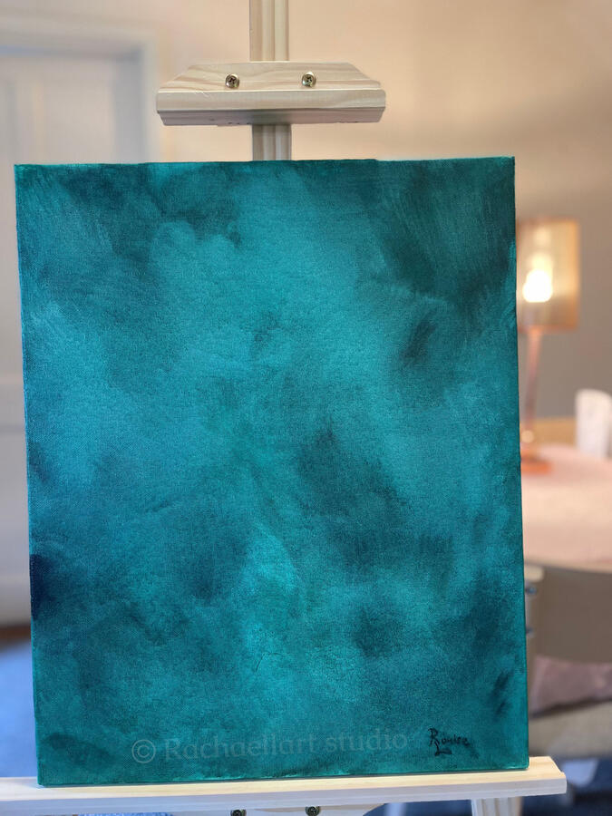 Emerald Skies, Acrylic on Canvas, 20” x 16"