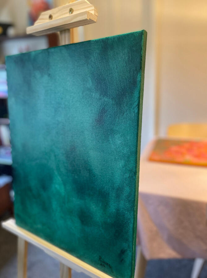 Emerald Skies,Acrylic on Canvas, Size: 20” x 16"