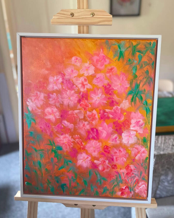 Bengaluru Blooms. Acrylic on Canvas, 20"x16"