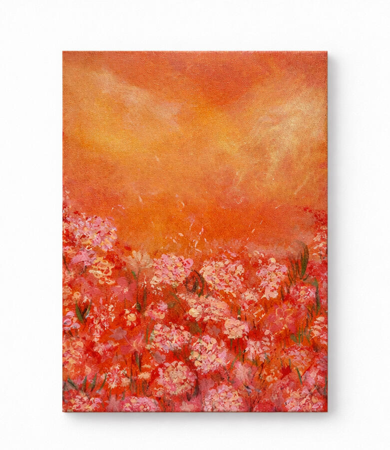 Summer Evening Blossoms Bloom, Acrylic on Canvas, A3
